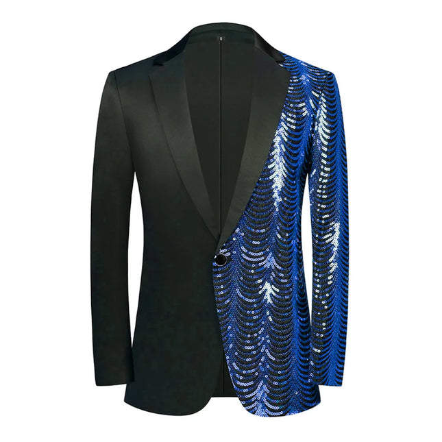 Men's Blue Sequins Blazer  #S8237