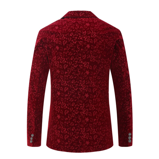 Men's Velvet Print Blazer #S8082