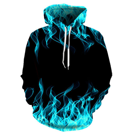 Men's Flame Print Hoodie #25703041 - | Sky Blue / S