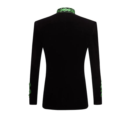 Men's Velvet Vintage Blazer #S8021 - Blazers | Golden / XS