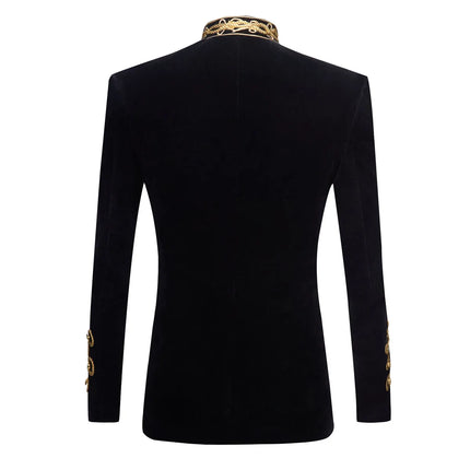 Men's Velvet Vintage Blazer #S8021 - Blazers | Golden / XS
