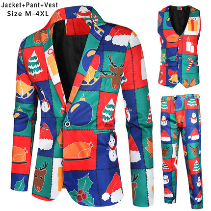 Men's Colorful Three Piece Suit #3TZMK33 - Suits | Multicolour / M