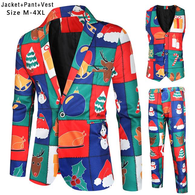 Men's Colorful Three Piece Suit #3TZMK33 - Suits | Multicolour / M