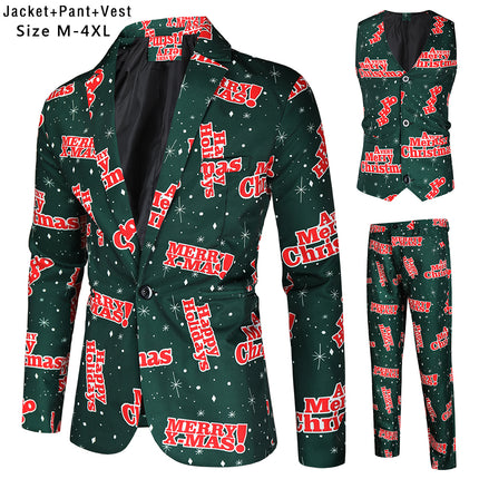 Men's Stylish Three Piece Suit #3TZMK39 - Suits | Multicolour / M