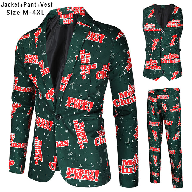 Men's Stylish Three Piece Suit #3TZMK39 - Suits | Multicolour / M