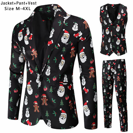 Men's Printed Three Piece Suit #3TZMK46 - Suits | Multicolour / M