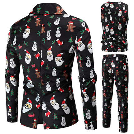 Men's Printed Three Piece Suit #3TZMK46 - Suits | Multicolour / M