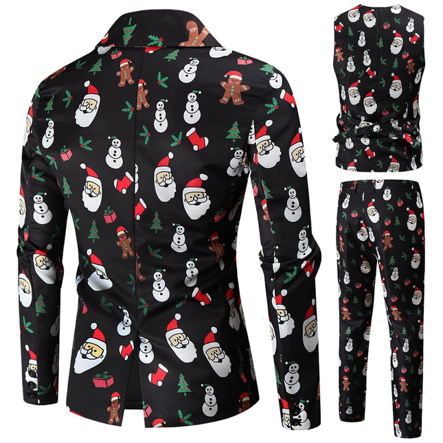 Men's Printed Three Piece Suit #3TZMK46 - Suits | Multicolour / M