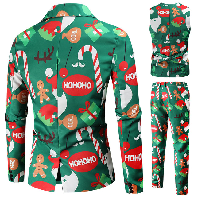 Men's Christmas Three Piece Suit #3TZMK50 - Suits | Multicolour / M