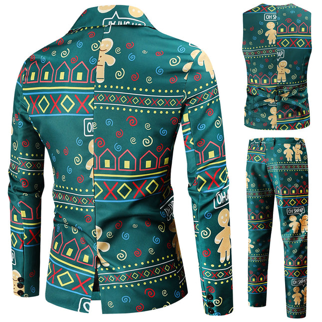 Men's Vintage Three Piece Suit #3TZMK52 - Suits | Multicolour / M