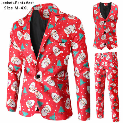 Men's Christmas Three Piece Suit #3TZMK54 - Suits | Multicolour / M