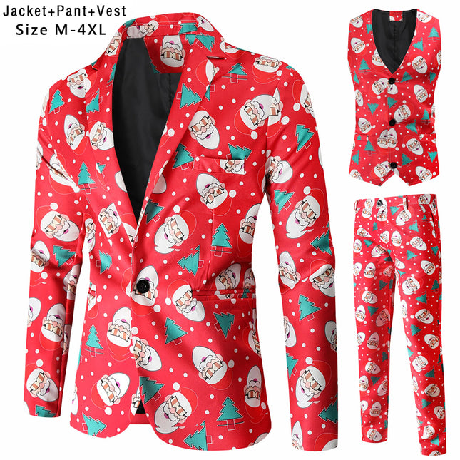 Men's Christmas Three Piece Suit #3TZMK54 - Suits | Multicolour / M