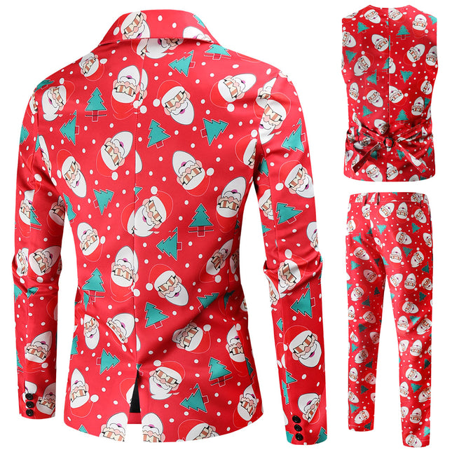 Men's Christmas Three Piece Suit #3TZMK54 - Suits | Multicolour / M