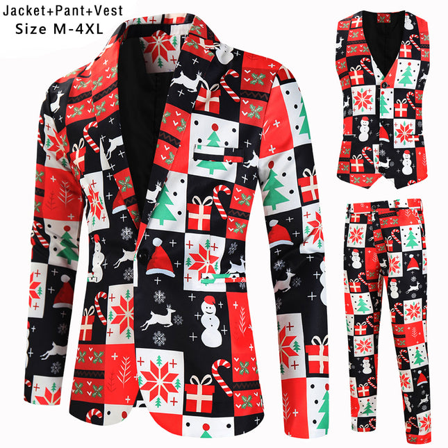 Men's Stylish Three Piece Suit #3TZMK622 - Suits | Multicolour / M