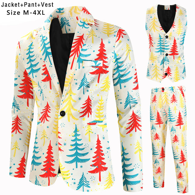 Men's Christmas Three Piece Suit #3TZMK624 - Suits | Multicolour / M