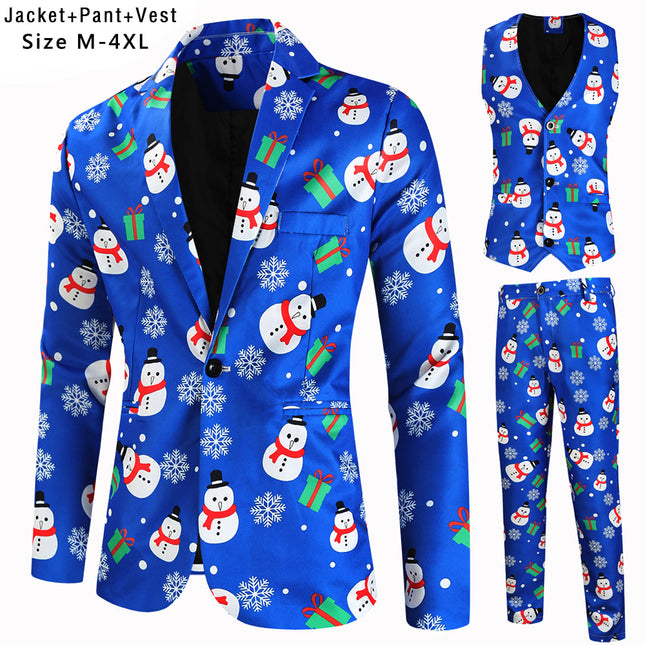 Men's Christmas Three Piece Suit #3TZMK625 - Suits | Multicolour / M