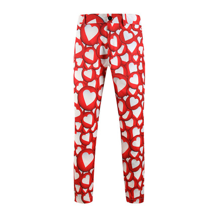 Men's Multi-color Heart Print Suit #2TZ-XX237 - Suits | Multicolour / M