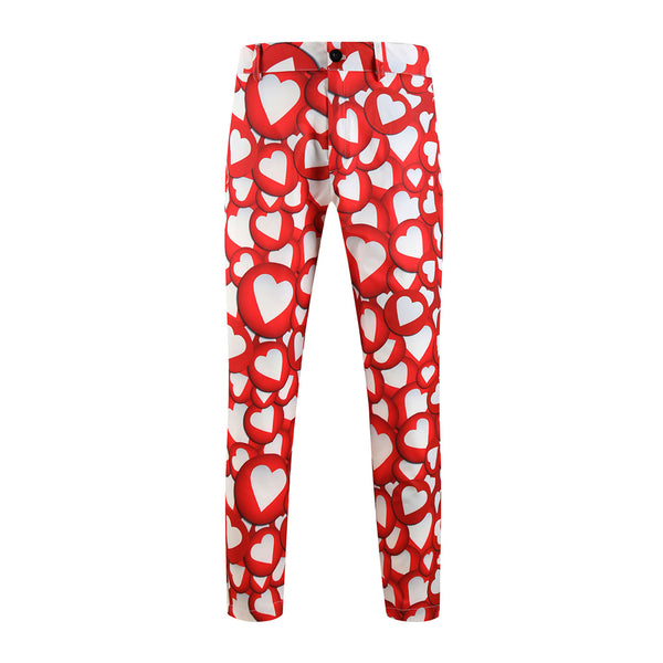 Men's Multi-color Heart Print Suit #2TZ-XX237