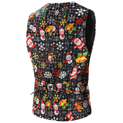 Men's Christmas Printed Vest Suit #2TZMK660 - Suits | Multicolour / M