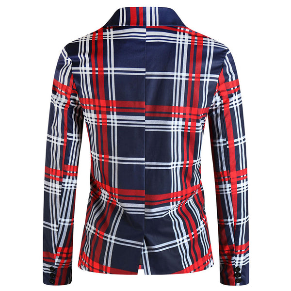 Men's Elegant Plaid Blazer #X6200