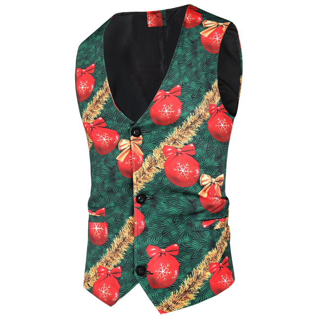 Men's Colorful Printed Vest #MJ40 - Vests | Multicolour / M