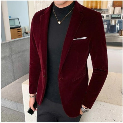 Men's Velvet Blazer #25627022 - Blazers | Red / M