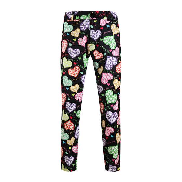 Men's Colorful Heart Print Suit #2TZ-XX236