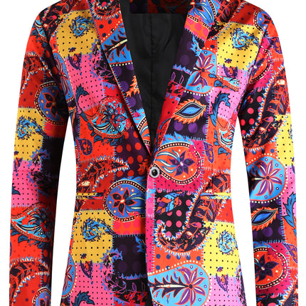 Men's Print Suit - Stylish & Elegant - Suits | Multicolour / M