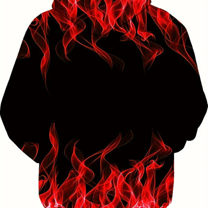 Men's Flame Print Hoodie #25703041 - | Cyan / S