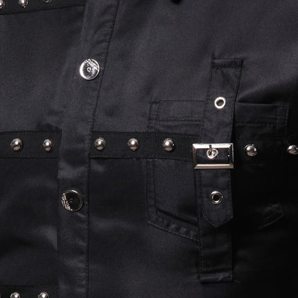 Men's Gothic Rivet Shirt #25625015 - | Burgundy / M