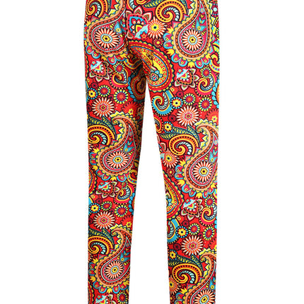 Ethnic Style Colorful Casual Trousers - Pants | Multicolor Red / M