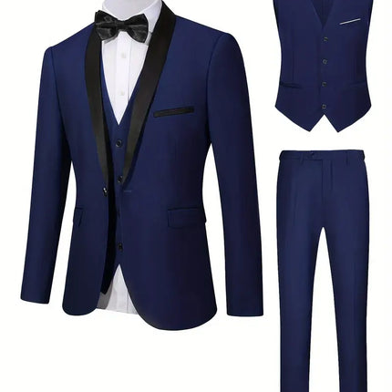 Men's 3pcs Suit #25061131 - Suits | Navy Blue / XS