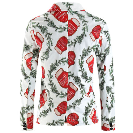 Men's Christmas Gloves Print Suit #2TZ651 - Suits | Multicolour / M
