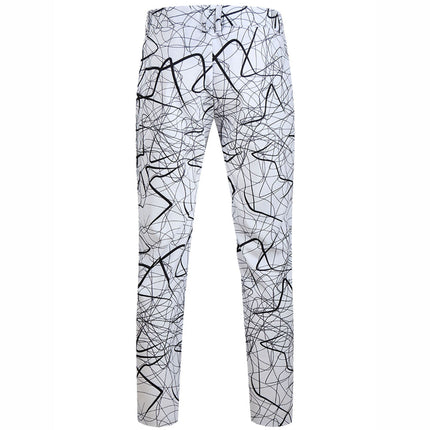 Men's Graffiti Print Art Suit Set - Black & White Trendy Blazer and Pants - | Multicolour / M