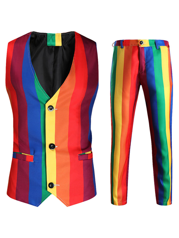 Men's Rainbow Vest Suit