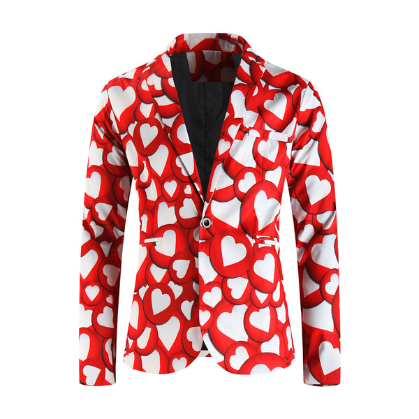 Men's Multi-color Heart Print Suit #2TZ-XX237