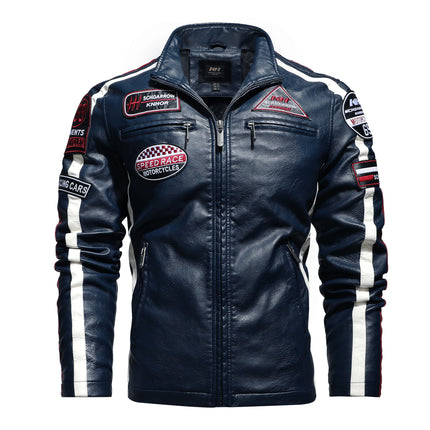 Men's Biker Jacket #25061244 - | Royal Blue / 2XS