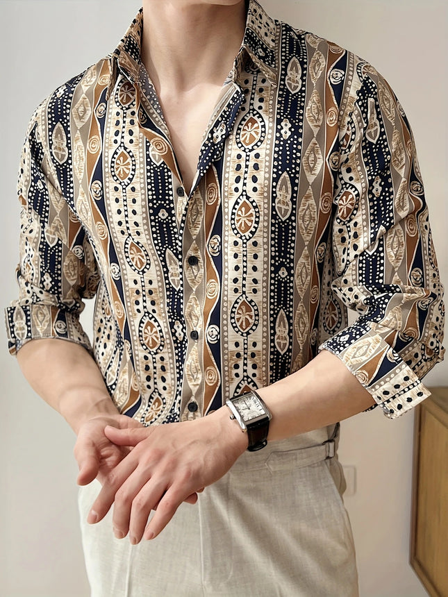 Men's Retro Ethnic Shirt #25630033 - | Multicolour / S