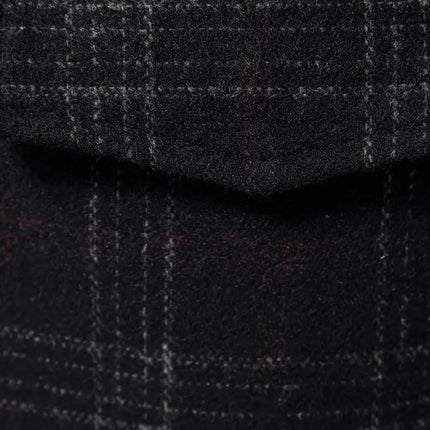 Men's Vintage Plaid Vest #25061128 - Vests | Black / M