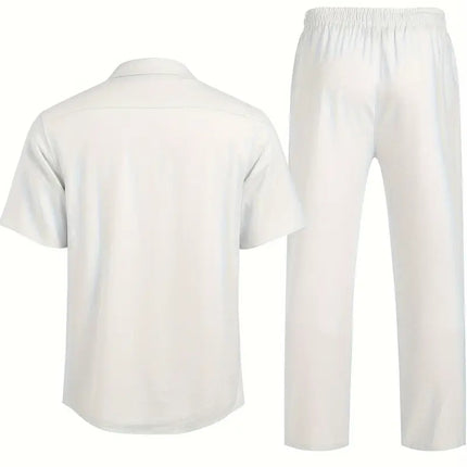 Men's 2pcs Linen Set #25061349 - | White / S