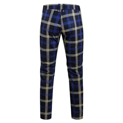 Men's Classic Plaid Suit #2TZ6021 - Suits | Blue Plaid / M