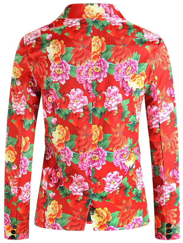 Men's Floral Printed Suit #2TZ901