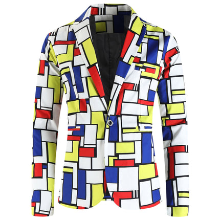 Men's Square Print Suit #2TZ-XX1136 - Suits | Multicolour / M