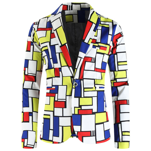 Men's Square Print Suit #2TZ-XX1136