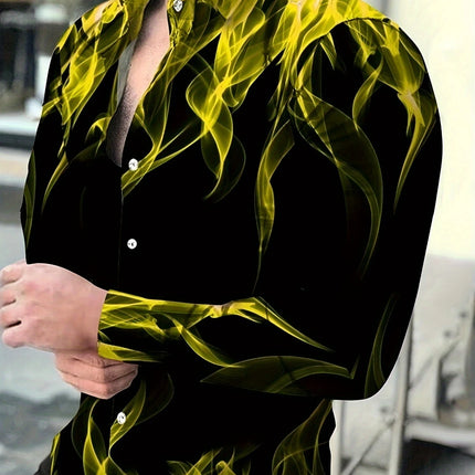 Men's Fashion Flame Shirt #25624007 - | Yellow / S