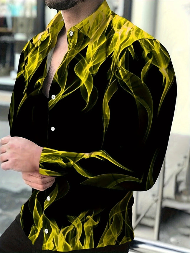 Men's Fashion Flame Shirt #25624007 - | Yellow / S