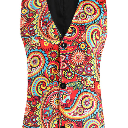 Men's Multicolor Printed Vest Suit - Vests | Multicolor / M