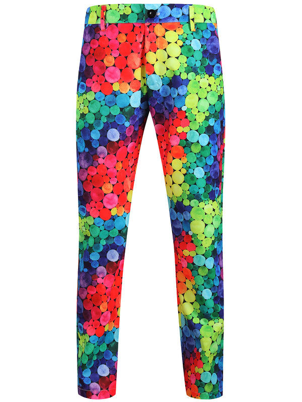 Men's Colorful Printed Vest Suit
