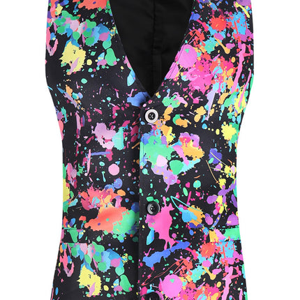 Men's Multicolor Printed Vest Suit - Vests | Multicolour / M