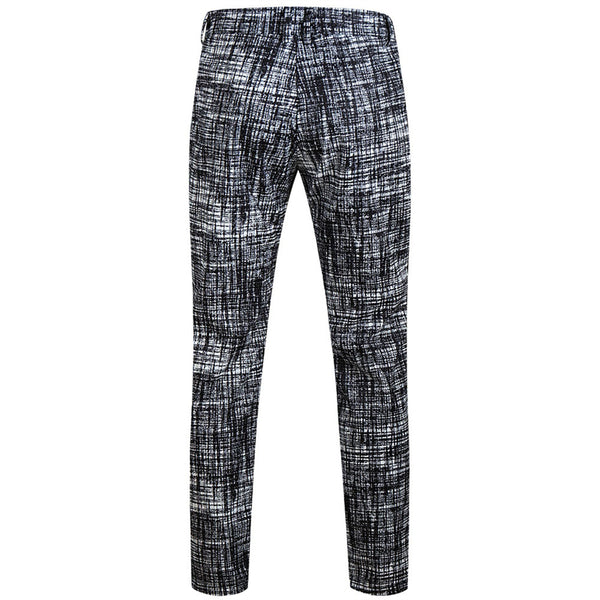 Men's Textured Grid Print Suit #2TZ314